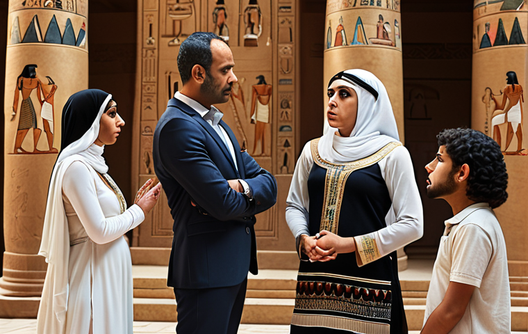 ** A modern Egyptian family facing economic pressure, possibly arguing, highlighting the stress on marriage.

**