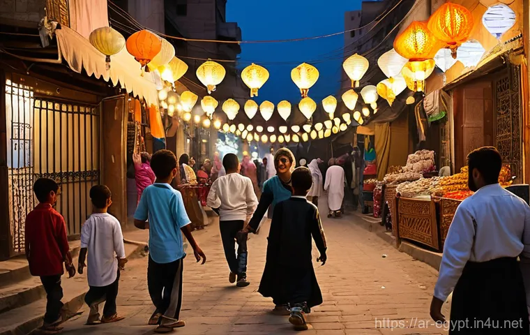 라마단 기간 이집트 여행 팁 - **Prompt:** A beautifully arranged Egyptian Iftar table, abundant with traditional Ramadan delicacie...