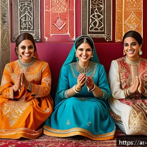 이집트의 결혼 문화와 결혼 절차 - A vibrant Egyptian wedding henna party scene featuring a group of women in traditional colorful dres...